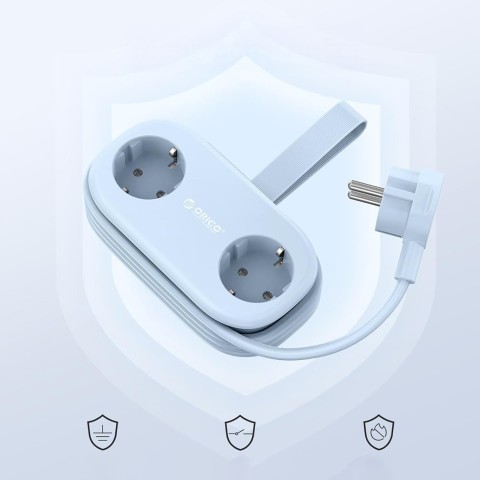 
6 viename AC USB-A USB-C GaN 65W maitinimo lizdas – mėlynas

