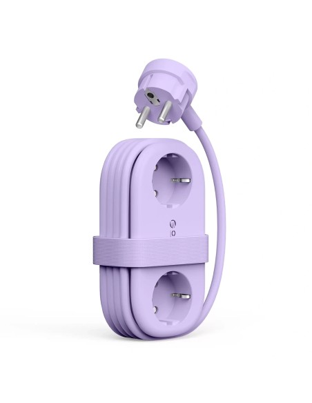 
6 viename AC USB-A USB-C GaN 65W maitinimo lizdas – violetinis
