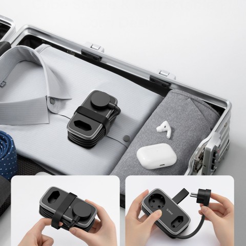 
5 viename AC USB-A USB-C 15,5 W maitinimo blokas – juodas
