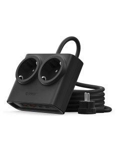 
6 viename AC USB-A USB-C 25W maitinimo blokas – juodas
