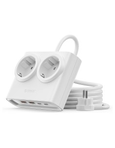 
6 viename AC USB-A USB-C 25W maitinimo šaltinis – baltas
