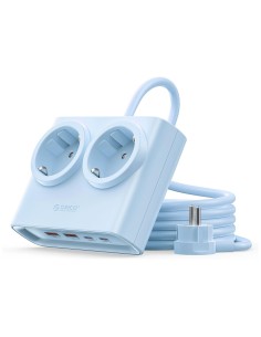 
6 viename AC USB-A USB-C 25W maitinimo jungtis – mėlyna

