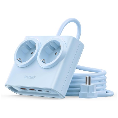 
6 viename AC USB-A USB-C 25W maitinimo jungtis – mėlyna
