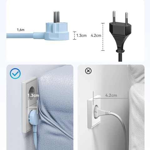
6 viename AC USB-A USB-C 25W maitinimo jungtis – mėlyna
