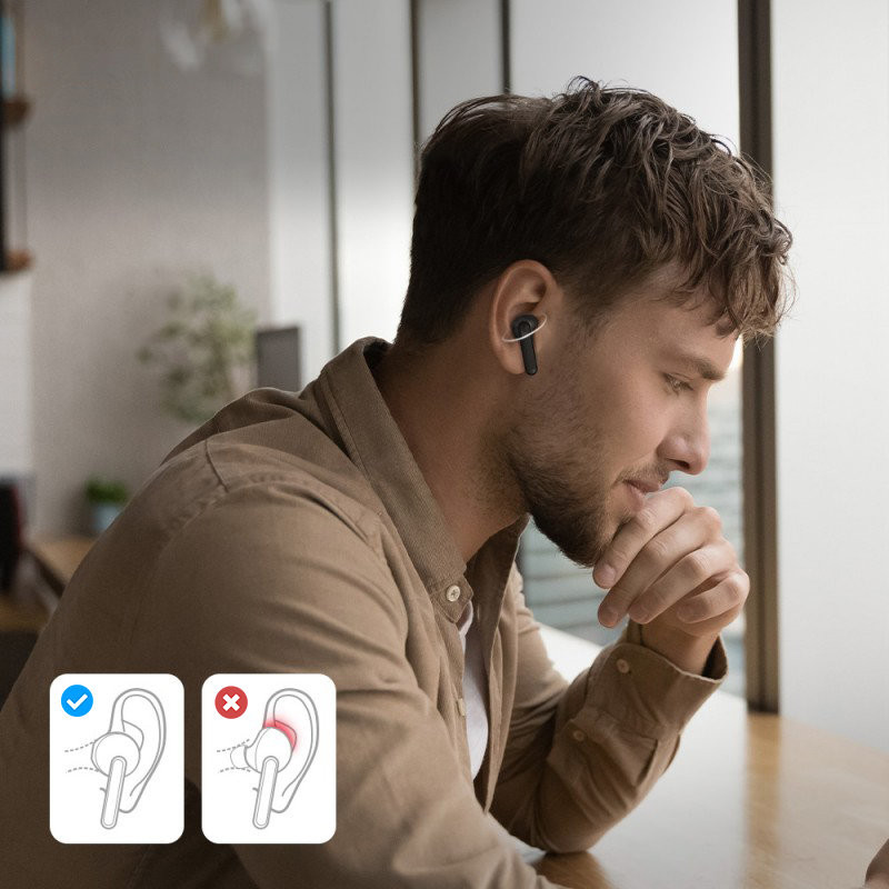 Battle žaidimų TWS į ausis įdedamos Bluetooth ausinės, atsparios vandeniui IPX5 juodos spalvos