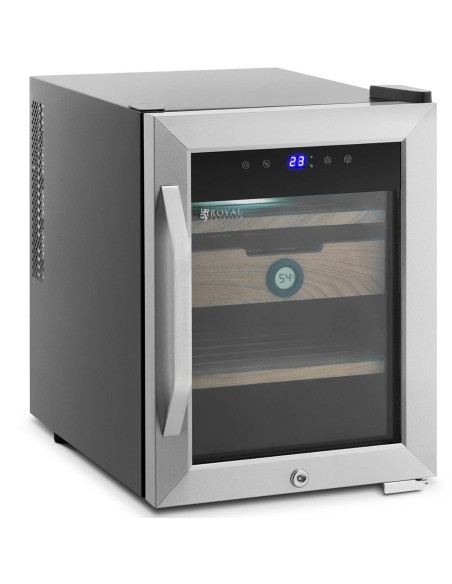 Humidor cigarų spintelė iš kedro medienos ir plieno su LED apšvietimu Humidor cigarų spintelė iš kedro medienos ir plieno su LED apšvietimu