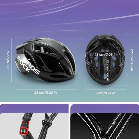 
Lengvas dviračio šalmas 58–62 cm – juodas
