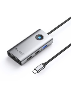 
USB-C – USB-A šakotuvo prijungimo stotelė, USB-C PD HDMI, pilka
