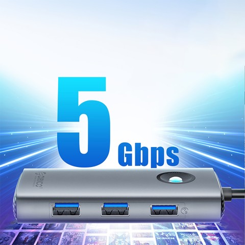 
USB-C – USB-A šakotuvo prijungimo stotelė, USB-C PD HDMI, pilka
