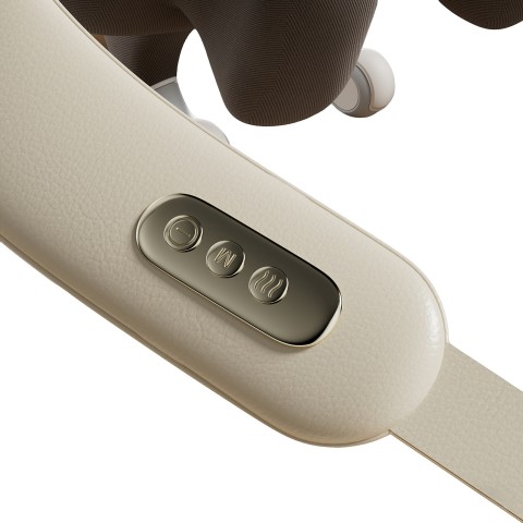 
Kaklo ir pečių masažuoklis su šildymo funkcija, USB-C, 2200mAh, baltas
