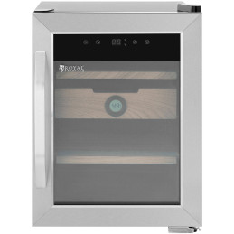 Humidor cigarų spintelė iš kedro medienos ir plieno su LED apšvietimu