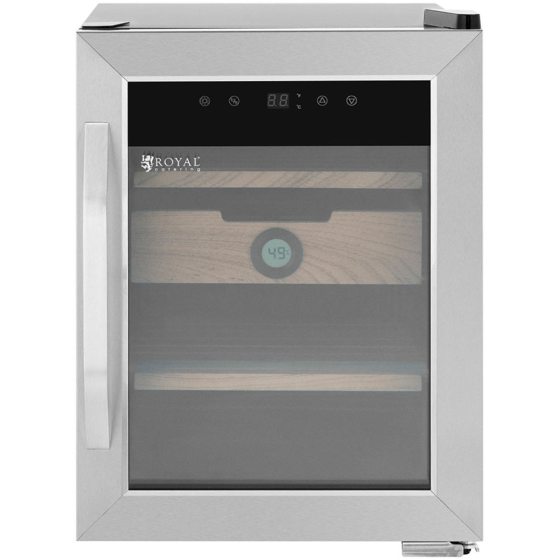 Humidor cigarų spintelė iš kedro medienos ir plieno su LED apšvietimu