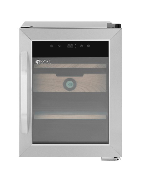Humidor cigarų spintelė iš kedro medienos ir plieno su LED apšvietimu Humidor cigarų spintelė iš kedro medienos ir plieno su LED apšvietimu