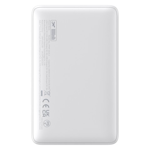 
10000mAh 15W „EnerFill FP11“ nešiojama baterija su USB-C laidu, 30 cm, balta
