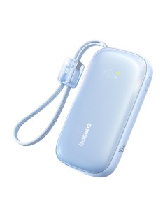 
10000mAh 45W nešiojama baterija su USB-C „Lightning“ laidu „iPhone“ – mėlyna
