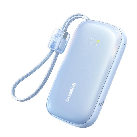 
10000mAh 45W nešiojama baterija su USB-C „Lightning“ laidu „iPhone“ – mėlyna
