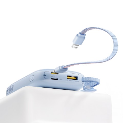 
10000mAh 45W nešiojama baterija su USB-C „Lightning“ laidu „iPhone“ – mėlyna

