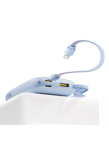 
10000mAh 45W nešiojama baterija su USB-C „Lightning“ laidu „iPhone“ – mėlyna
