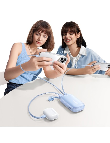 
10000mAh 45W nešiojama baterija su USB-C „Lightning“ laidu „iPhone“ – mėlyna
