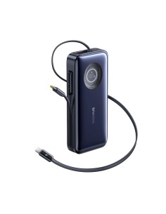 
20000mAh 100W nešiojamas įkroviklis su ištraukiamais USB-C laidais – juodas
