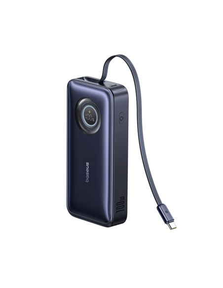 
20000mAh 100W nešiojamas įkroviklis su ištraukiamais USB-C laidais – juodas

