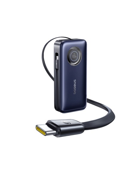 
20000mAh 100W nešiojamas įkroviklis su ištraukiamais USB-C laidais – juodas
