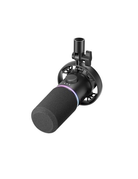 
Laidinis dinaminis žaidimų mikrofonas USB XLR RGB - juodas

