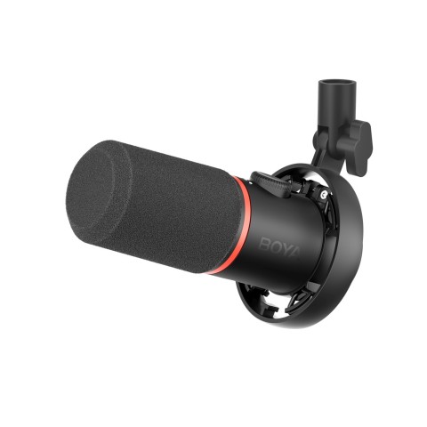 
Laidinis dinaminis žaidimų mikrofonas USB XLR RGB - juodas
