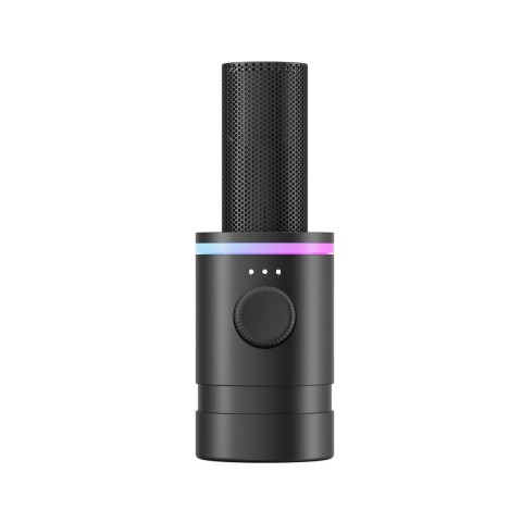 
Laidinis dinaminis žaidimų mikrofonas USB XLR RGB - juodas
