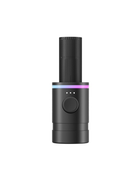 
Laidinis dinaminis žaidimų mikrofonas USB XLR RGB - juodas
