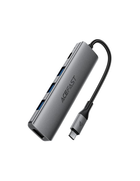 
Šakės prijungimo stotelė 5 viename USB-C - USB-A USB-C HDMI 4K 60Hz PD 90W - pilka
