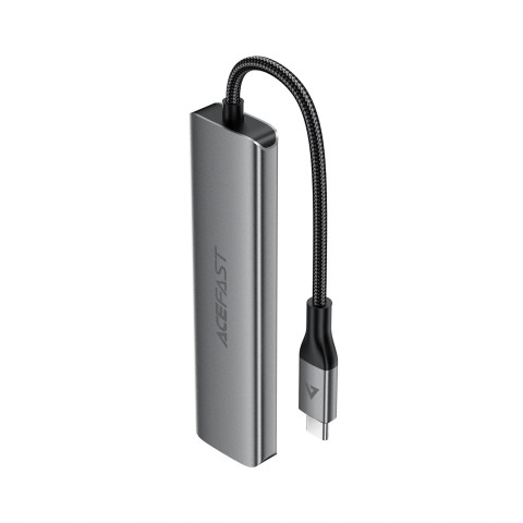
Šakės prijungimo stotelė 5 viename USB-C - USB-A USB-C HDMI 4K 60Hz PD 90W - pilka
