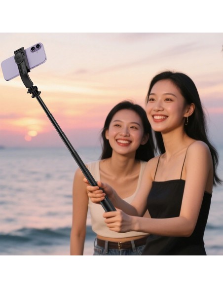 
Asmenukių lazda su automatiniu trikoju ir „Bluetooth“ nuotolinio valdymo pultu 1,05 m - juoda

