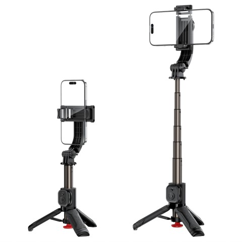 
Asmenukių lazda su automatiniu trikoju ir „Bluetooth“ nuotolinio valdymo pultu, 63 cm - juoda
