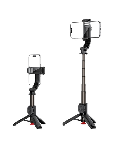 
Asmenukių lazda su automatiniu trikoju ir „Bluetooth“ nuotolinio valdymo pultu, 63 cm - juoda
