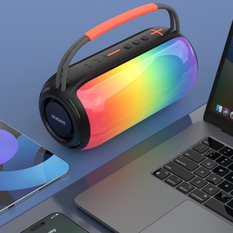 
Belaidė RGB „Bluetooth“ garsiakalbio kolonėlė su apšvietimu ir laikikliu – juoda
