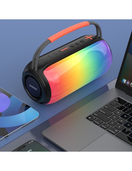 
Belaidė RGB „Bluetooth“ garsiakalbio kolonėlė su apšvietimu ir laikikliu – juoda
