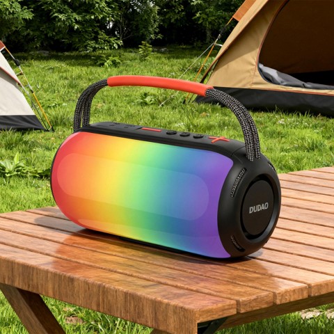 
Belaidė RGB „Bluetooth“ garsiakalbio kolonėlė su apšvietimu ir laikikliu – juoda
