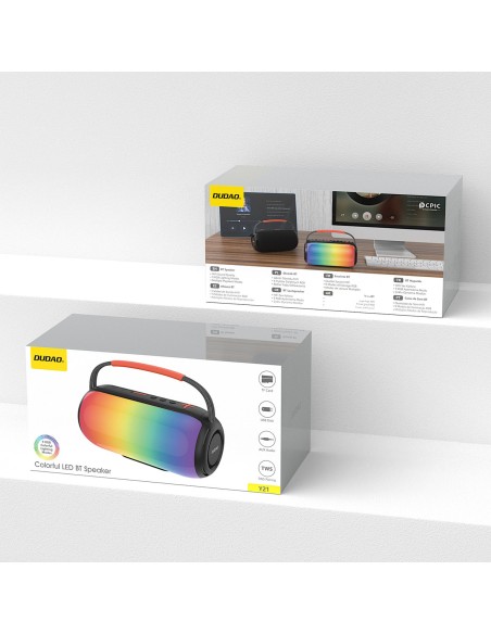 
Belaidė RGB „Bluetooth“ garsiakalbio kolonėlė su apšvietimu ir laikikliu – juoda
