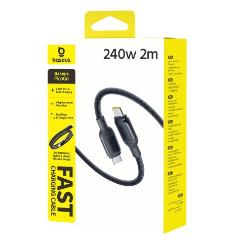 
USB-C 240W 2m kabelis – juodas
