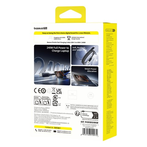 
USB-C 240W 2m kabelis – juodas
