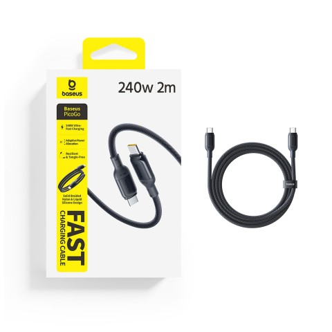 
USB-C 240W 2m kabelis – juodas

