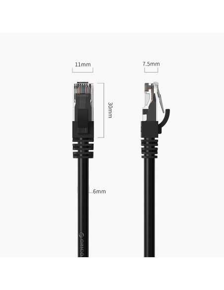 
Ethernet CAT6 1000Mbps RJ45 interneto LAN apvalus tinklo kabelis 3m - juodas

