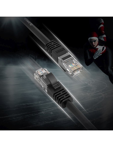 
Ethernet CAT6 1000Mbps RJ45 interneto LAN apvalus tinklo kabelis 3m - juodas
