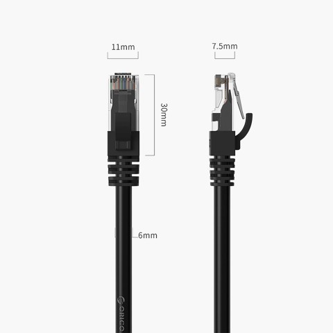 
Ethernet CAT6 1000Mbps RJ45 interneto LAN apvalus tinklo kabelis 30 m - juodas
