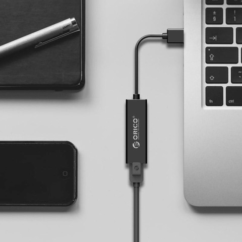 
Išorinis USB-A - RJ45 10/ 100/ 1000 Mbps tinklo adapteris - juodas
