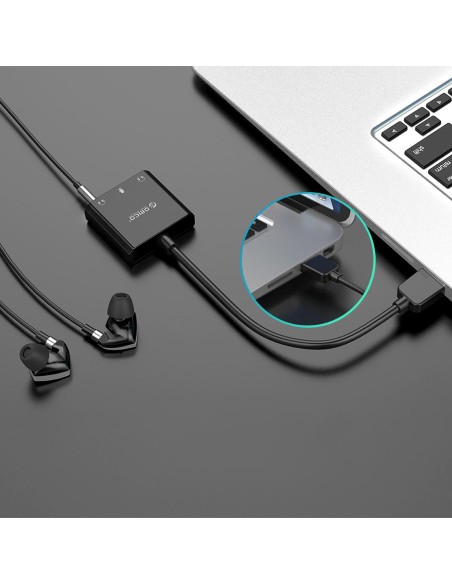 
Išorinė USB-A garso plokštė - 3x mini lizdai - juoda
