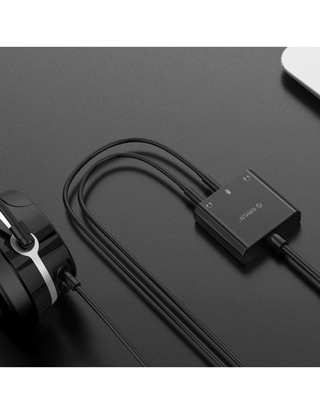 
Išorinė USB-A garso plokštė - 3x mini lizdai - juoda
