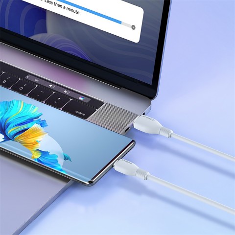 
USB-A - USB-C Pudding 100W 1,2 m laidas - baltas
