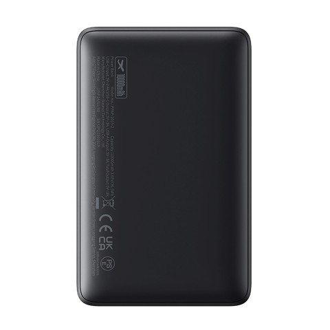 
10000mAh 15W „EnerFill FP11“ išorinė baterija su USB-C laidu, 20V, 3A, 30cm - juoda
